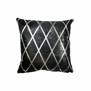 ARLEQUIN CUSHION - BLACK AND SILVER